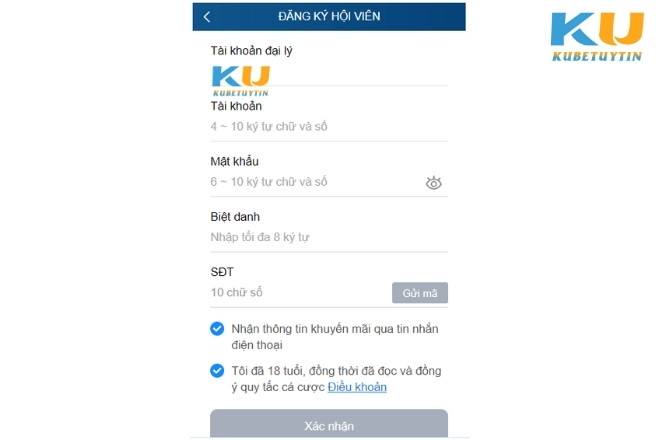 Quy trình đăng ký kubet trên điện thoại